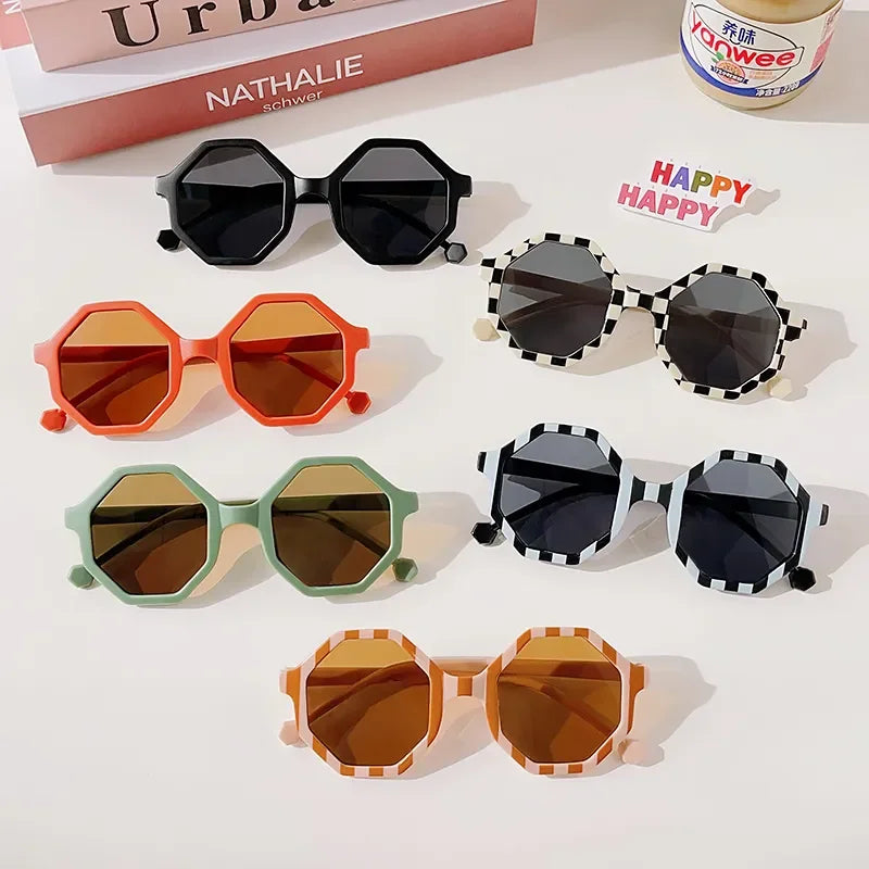 New Children Vintage Frosted Round Outdoor Sun Protection Sunglasses