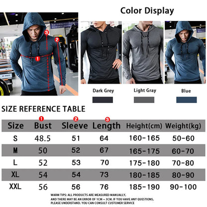 Mens Fitness Tracksuit Running Sport Hoodie